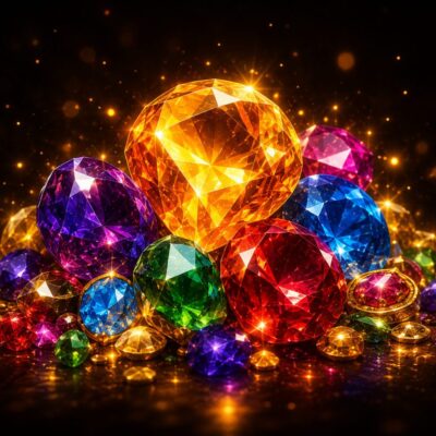 Fortune Gems slot game thumbnail — colorful gemstones